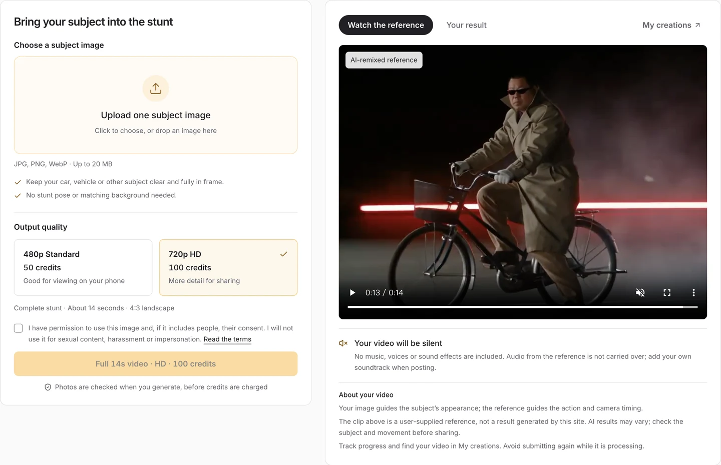 How to make a Roadster ai stunt video from your photo